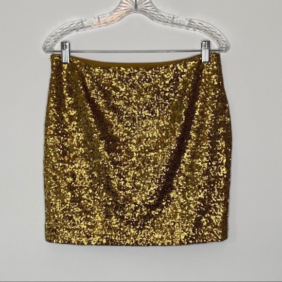 Cache Gold Sequin Mini Skirt - Picture 8 of 9